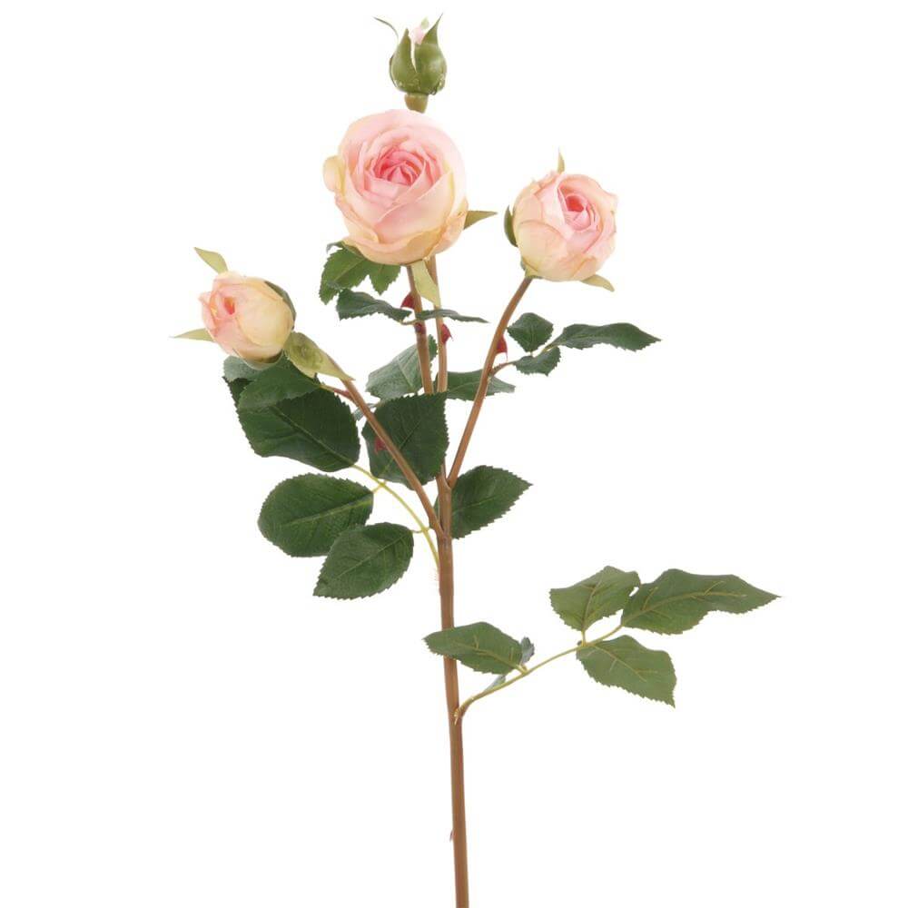 Floralsilk Faux Beautiful Rose Spray Pink 58cm